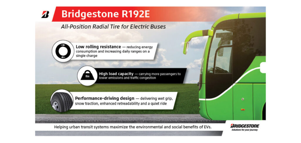 Bridgestone unveils all-position R192E for electric buses