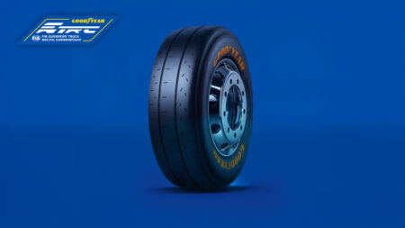 Goodyear unveils 55% sustainable-material tires for FIA European Truck Racing Championship 2025.