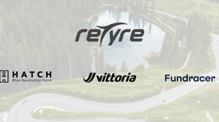 reTyre, Hatch Blue, Vittoria and Fundracer logos.