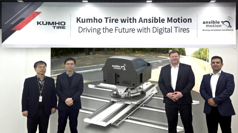 Digital tire development accelerated as Kumho teams with Ansible Motion.