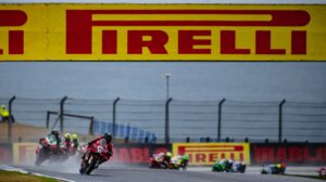 Pirelli signage at Worldsbk race.