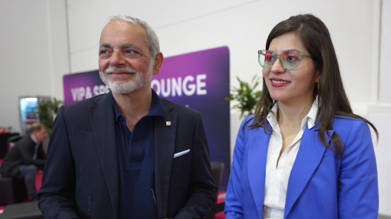 Marco Musaio and Marcela Castaño, Bridgestone interview at Tire Technology Expo 2026 TTX26