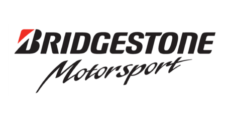 Bridgestone logo on a white background, with the word 'Motorsports' written in cursive underneath.
