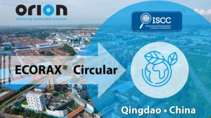 A graphic illustrating the production and benefits of Orion Ecorax Circular.