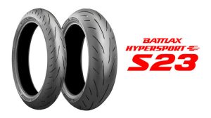 The Battlax Hypersport S23 tire shown against a white background.