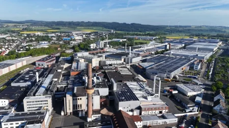 Continental to build first wind farm near Korbach plant Aerial view of Continental’s Korbach tire plant.