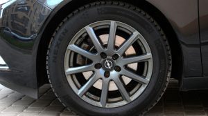 A Nexen Tire on a grey vehicle.